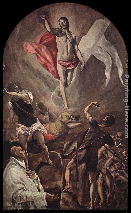 Resurrection painting - El Greco Resurrection art painting
